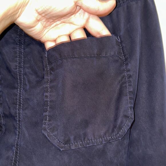A PEA IN THE POD S Navy Crop Cuffed Lightweight Lyocell Cargo Pants - Picture 10 of 13